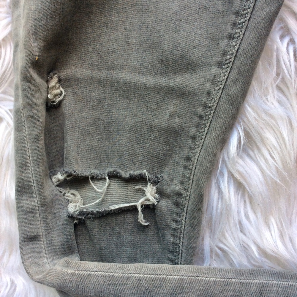 TOPSHOP Moto Grey Ripped Jamie Jeans - Picture 8 of 8